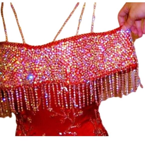 Couture Luxury Designer Wedding Evening Swarovski Crystals Runway Cocktail Dress - Picture 12 of 15